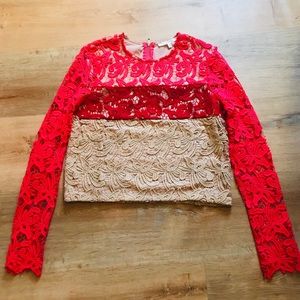 Endless Rose Lace Color Block Top